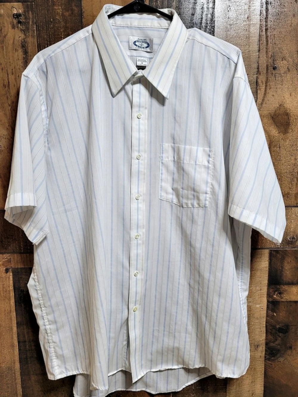 Arrow Paddock Club Short Sleeve Striped Button-Up Striped Shirt Men's Size 18